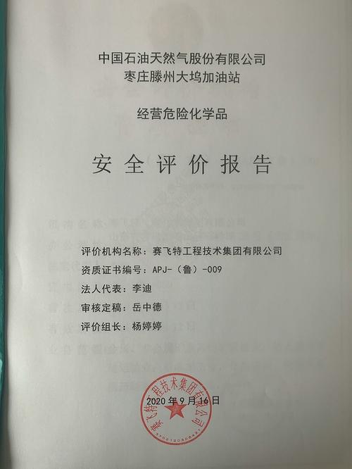 枣庄滕州大坞加油站经营危险化学品安全评价报告